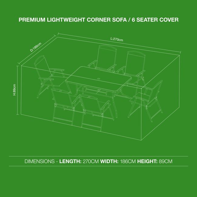 Premium Lightweight Corner Sofa / 6 Seater Cover